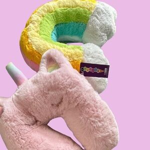 Colorful Plush Unicorn and Rainbow Set